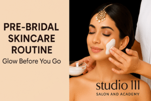 Girl Doing Skin Care Routine Before her wedding